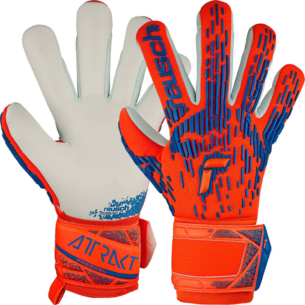 Вратарские перчатки Reusch Attrakt Freegel Silver Junior hyper orange купить