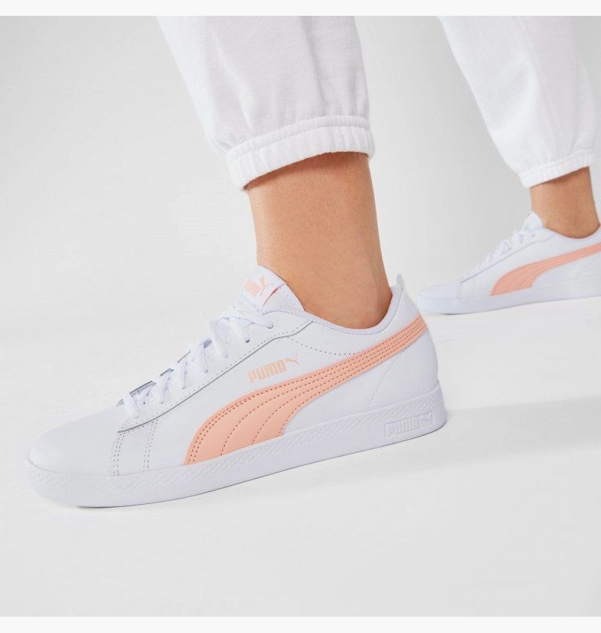 Кросівки Puma Smash v2 L білі персикові купить