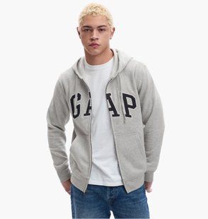 Толстовка Gap Logo Zip Hoodie Grey 664335021 XL купити