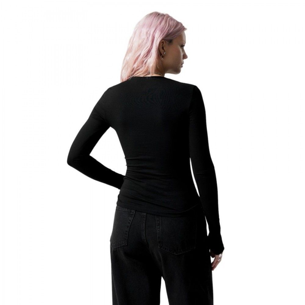 Лонгслів H&M Slim Fitted Long Sleeve Black 1141162001 S купить
