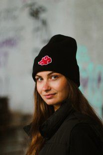 Шапка Akatsuki Акацуки Naruto Вязаная Чёрная Selerity ww01ak купити