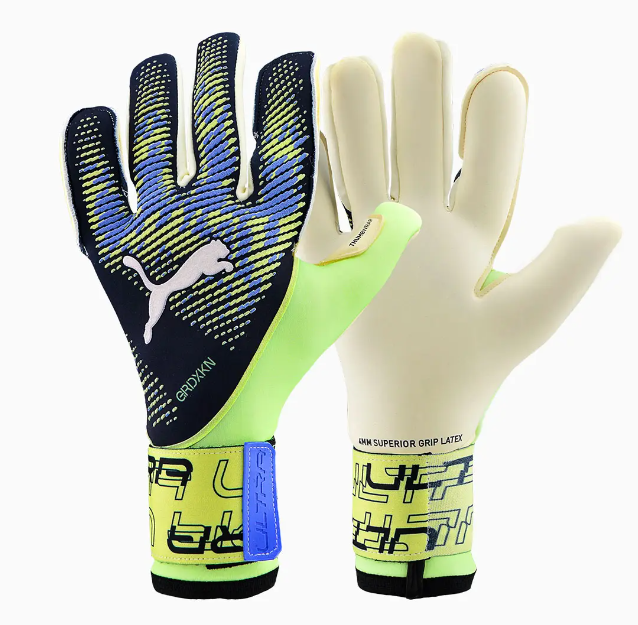 Вратарские перчатки Puma Ultra Grip 1 Hybrid Black/Green купить