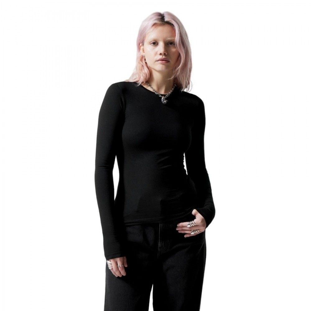Лонгслів H&M Slim Fitted Long Sleeve Black 1141162001 S купити