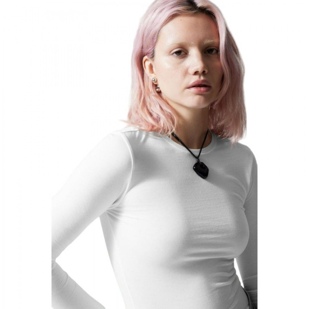 Лонгслів H&M Slim Fitted Long Sleeve White 1141162002 S купити