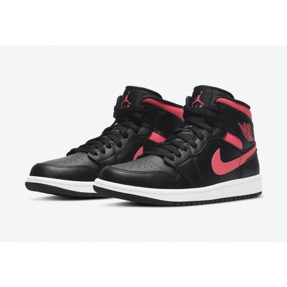 Кросівки Jordan 1 Mid Black Siren Red (W) купить