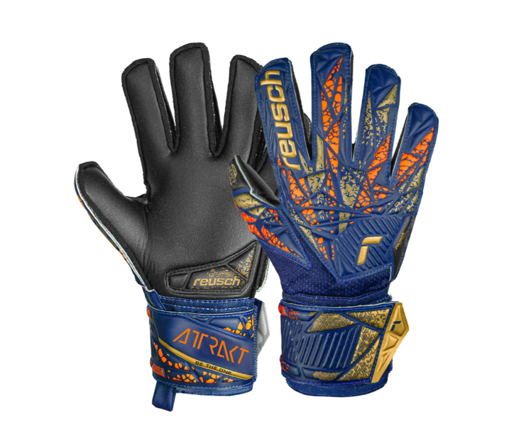 Вратарские перчатки Reusch Attrakt Silver Junior premium blue/gold/black купить