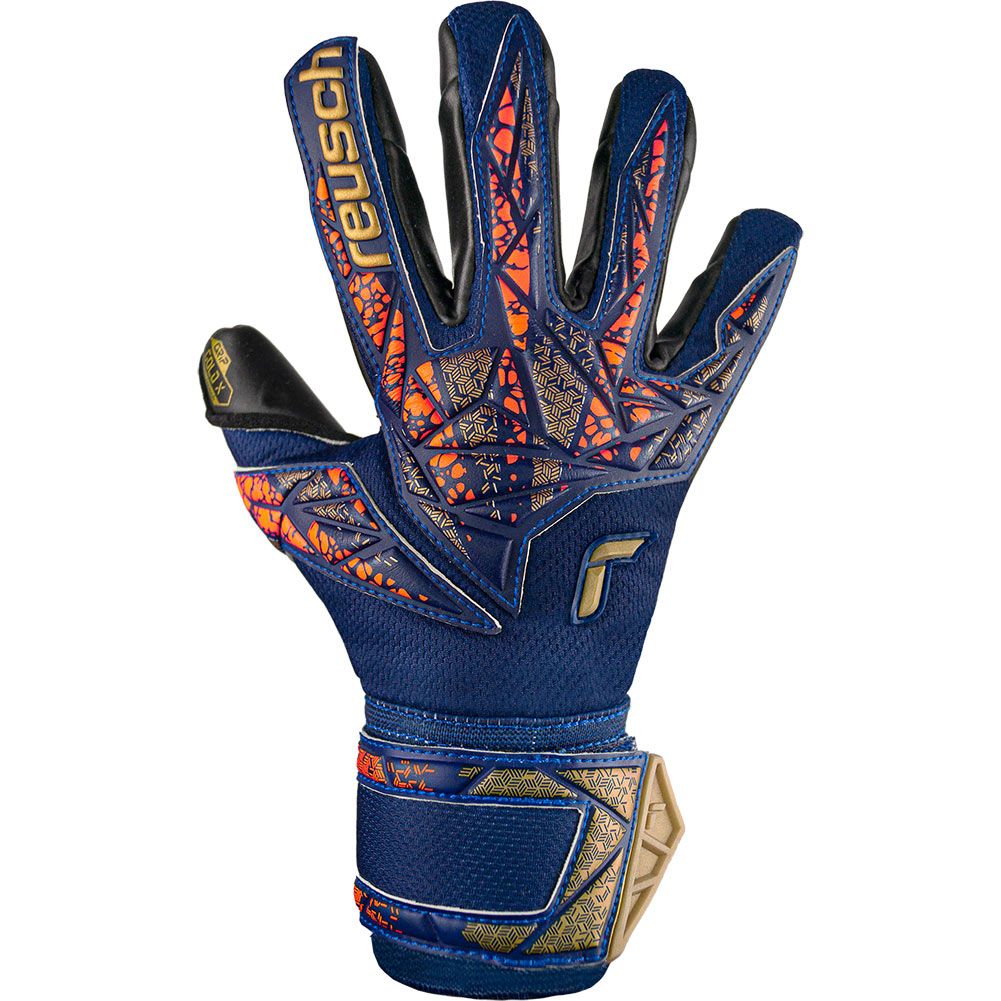 Вратарские перчатки Reusch Attrakt Gold X Junior premium blue/gold/black купить