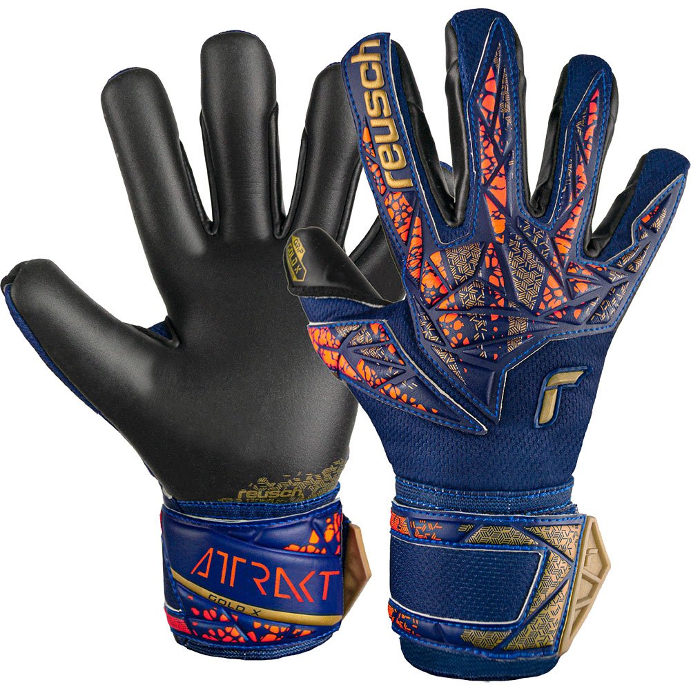 Вратарские перчатки Reusch Attrakt Gold X Junior premium blue/gold/black купить