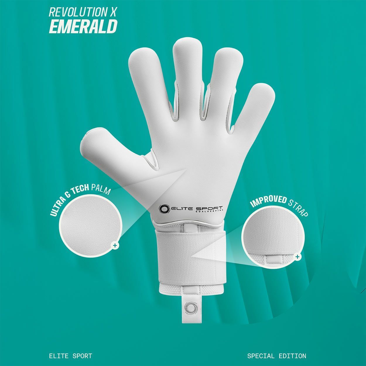 Вратарские перчатки ELITE SPORT REVOLUTION X EMERALD купить