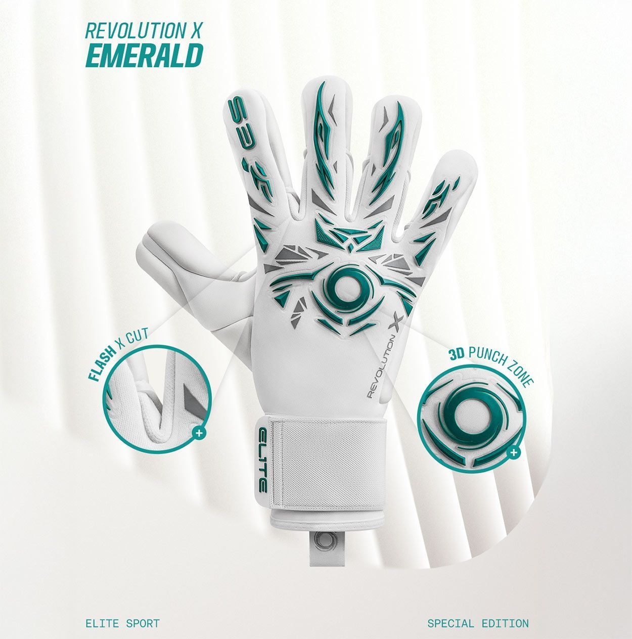 Вратарские перчатки ELITE SPORT REVOLUTION X EMERALD купить