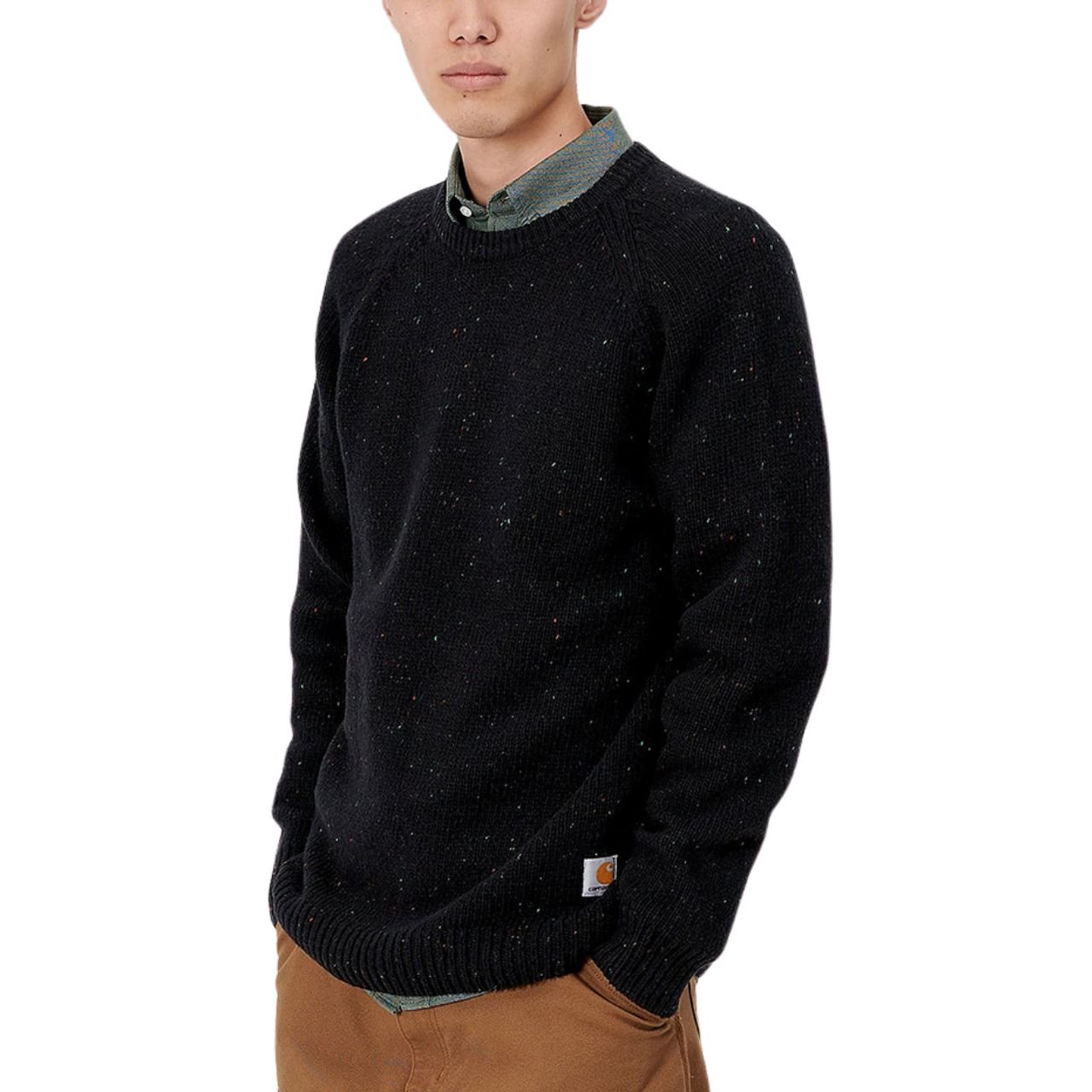 Кофта Carhartt WIP Anglistic Sweater I010977 SPECKLED BLACK купити