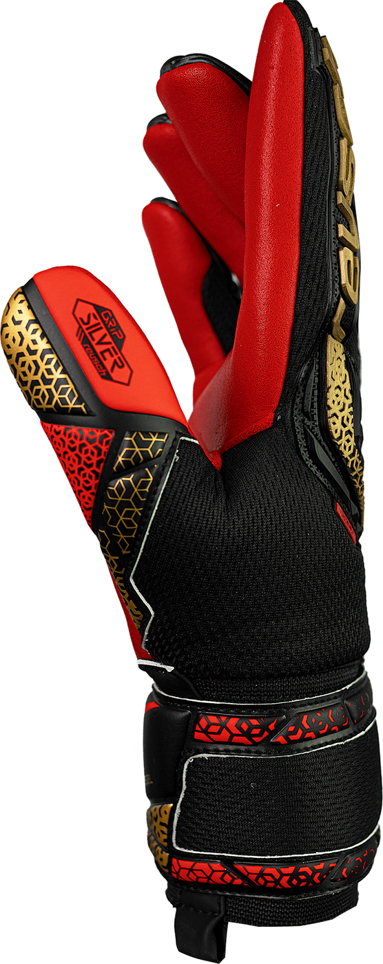 Вратарские перчатки Reusch Attrakt Freegel Silver black/gold/firy red купить